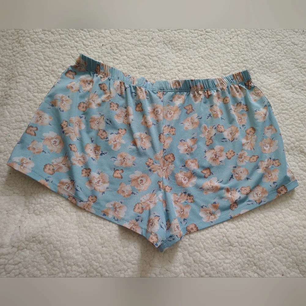 ☀️5/$25☀️ Laura Ashley Women's Medium Light Blue Floral Print Sleep Shorts